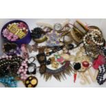 A large collection of costume jewellery, bangles, watches and statement necklaces Condition