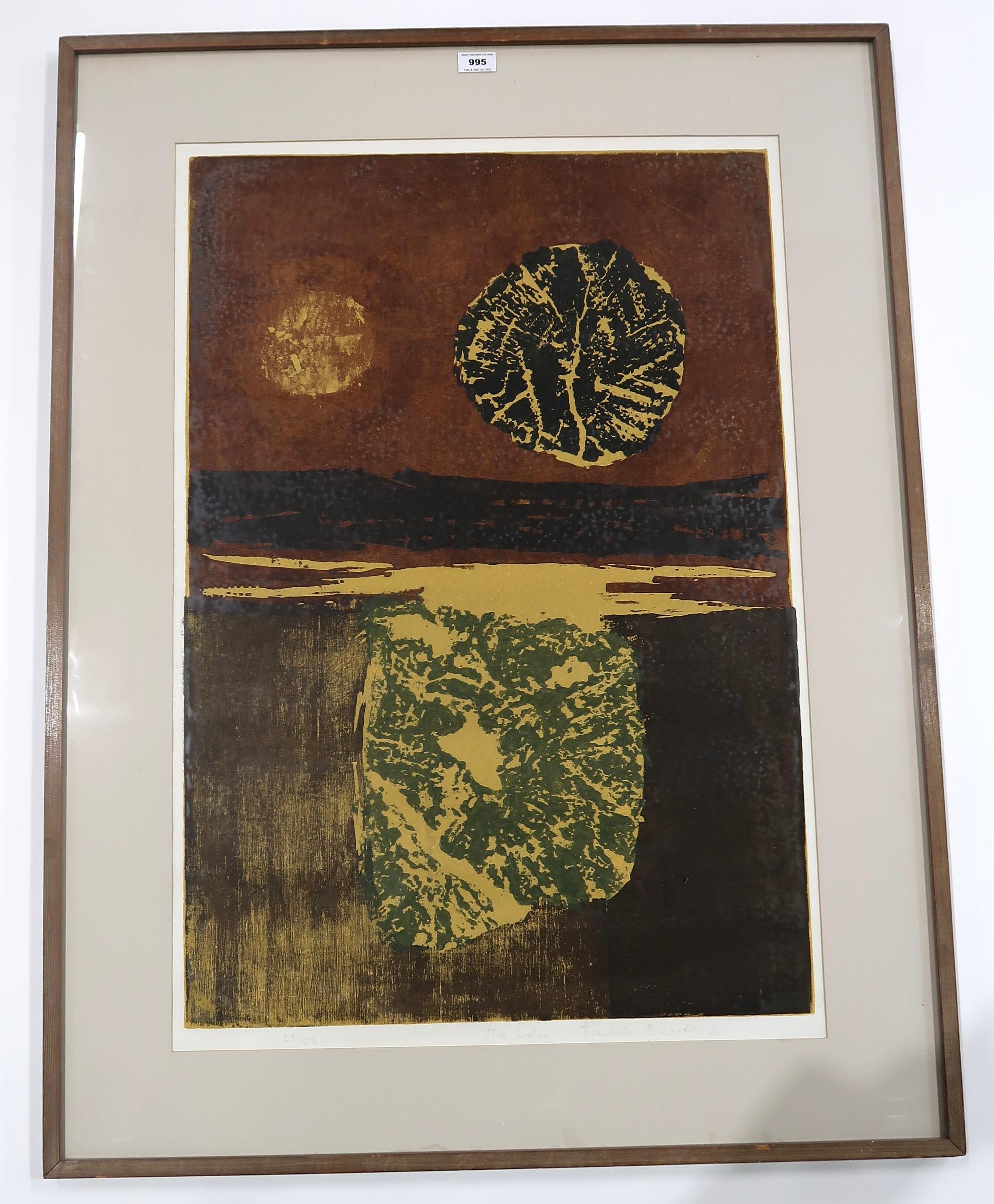 TADEK BEUTLICH (POLISH 1922-2011) THE LAKE Screenprint, signed lower right, titled and editioned ( - Image 2 of 4