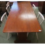 A 20th century pine refectory table and four painted dining chair (5) Condition report: Available