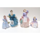 Four Royal Doulton figures including Blithe Morning, Rhapsody, Wendy and Dinky Do Condition