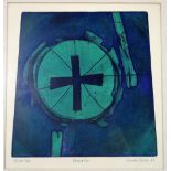 •JENNIFER DICKSON (SOUTH AFRICAN/BRITISH b.1936) VIBRANT SUN Etching in colour, signed lower right