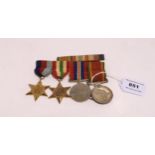 A WW2 group of four medals including an African General Service medal to 229820 J H Hamilton