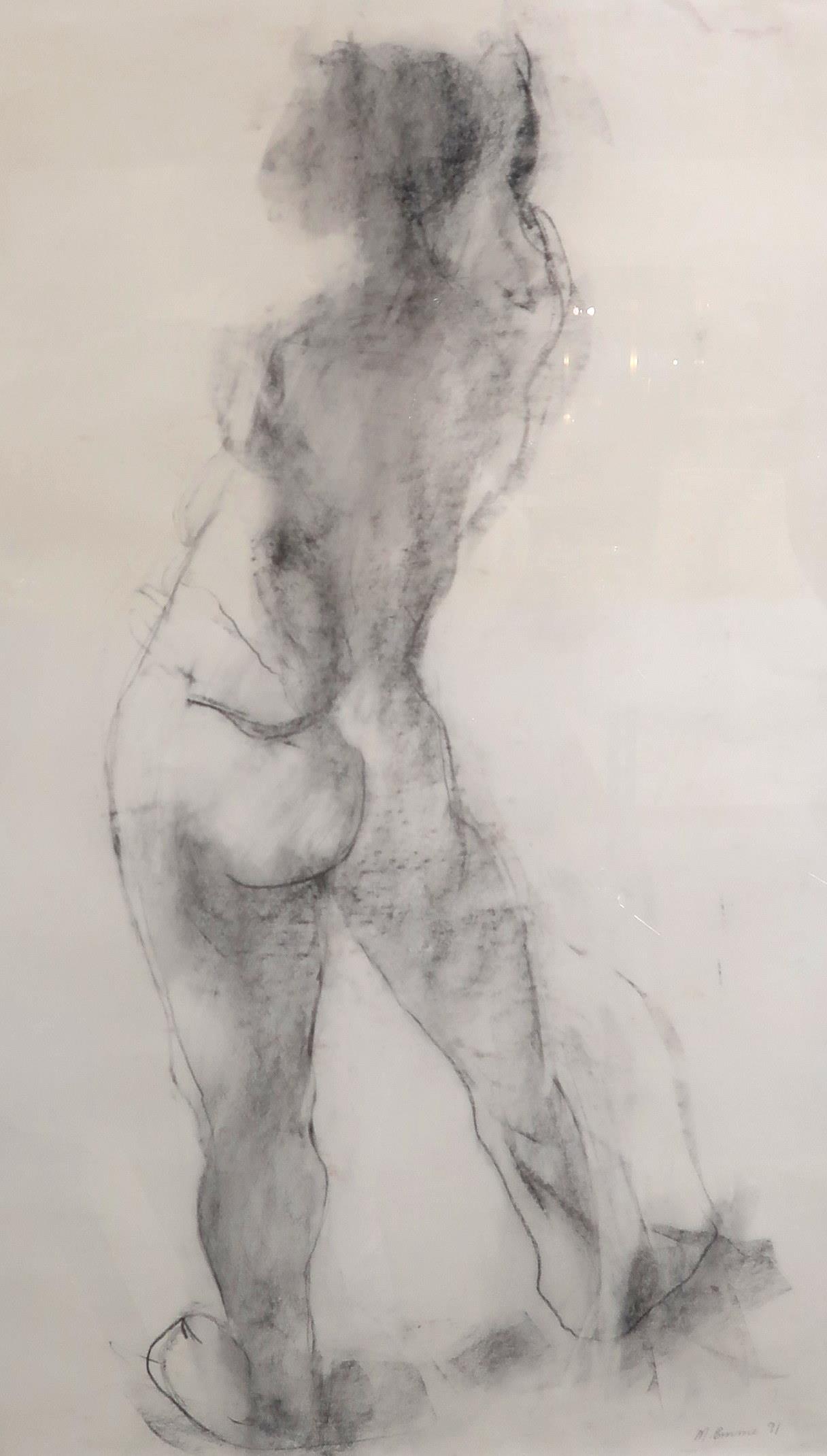 •MAUREEN BINNIE (SCOTTISH b.1958) TWO FEMALE NUDE LIFE DRAWINGS Graphite on paper, both signed lower - Image 4 of 4