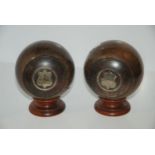 A pair of Victorian bowls with white-metal presentation plaques Condition report: Available upon