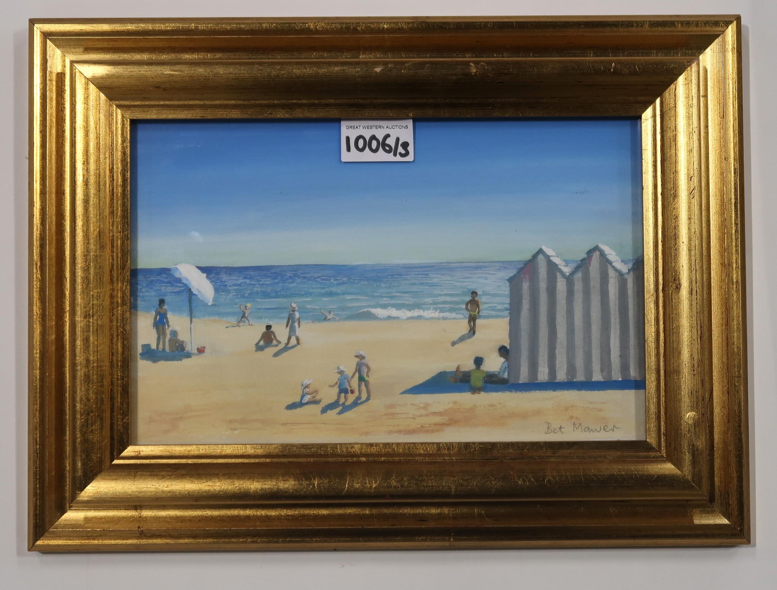 SCOTTISH SCHOOL TWO BEACH SCENES Acrylic on board, signed (Bet Mawer) lower right, (15 x 24cm), - Image 3 of 3