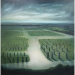•PETER GUNN (SCOTTISH CONTEMPORARY) GOD IS NOWHERE Oil on canvas, signed, titled and inscribed