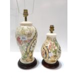 A Moorcroft 'Golden Lily' pattern table lamp (William Morris Centenary Collection), designed by