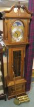 A 20th century mahogany cased Emperor Clock Co Ltd longcase clock with lunar movement 205cm high x