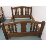 A 20th century oak double bed frame 100cm high x 153cm wide x 202cm long Condition report: