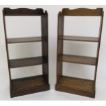 A pair of early 20th century oak arts and crafts open bookcases 104cm high x 49cm wide x 29cm deep