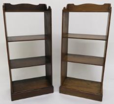 A pair of early 20th century oak arts and crafts open bookcases 104cm high x 49cm wide x 29cm deep