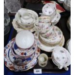 A lot comprising Minton & Boyle floral decorated cups, saucers and a plate, hand painted cups,
