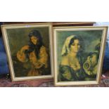A lot comprising two framed portraits of ladies and five framed prints (7) Condition report: