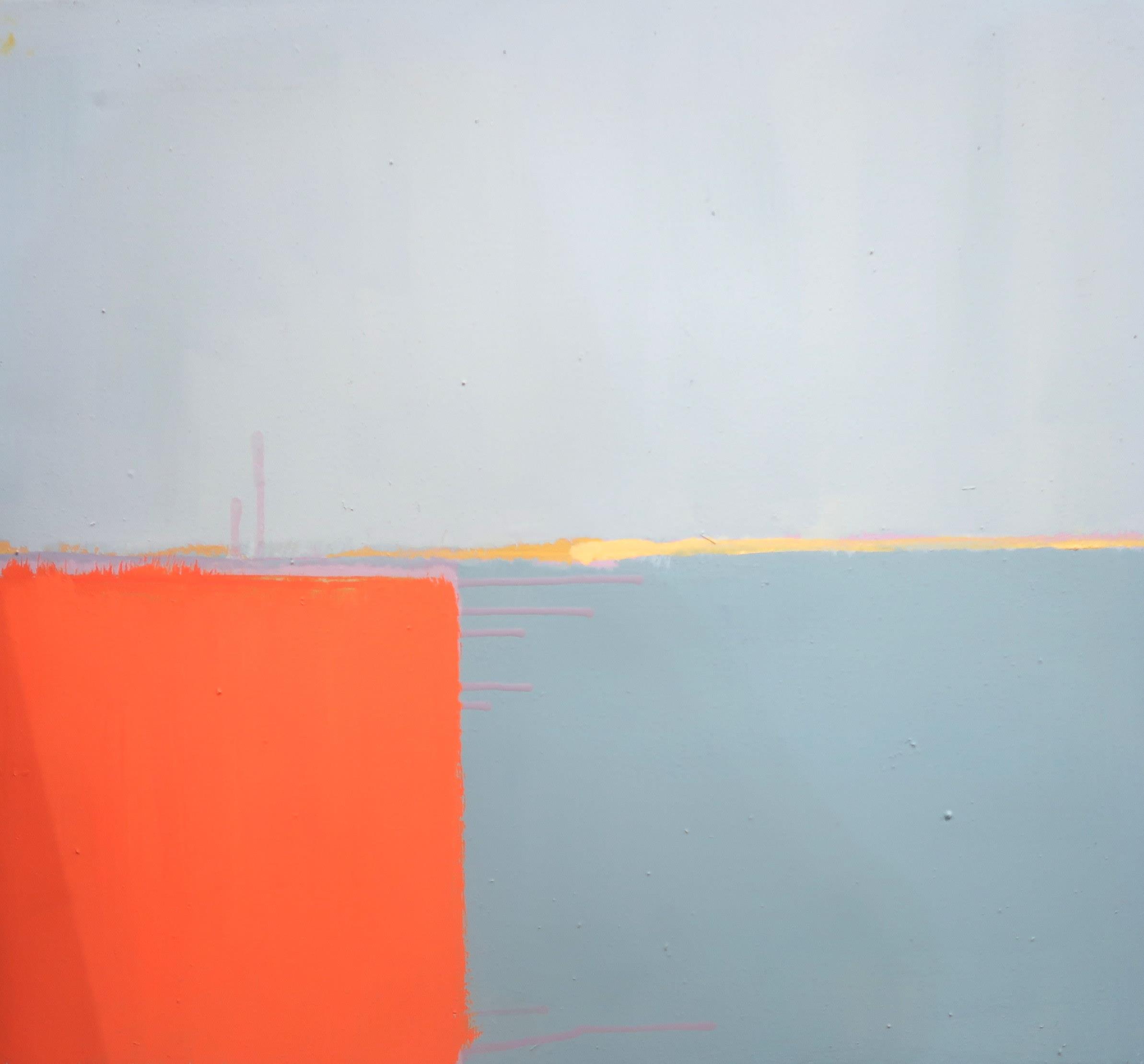 JILL MCNALLY (SCOTTISH CONTEMPORARY) STUDY IN ORANGE PINK AND LILAC Oil and gloss on canvas, 91 x - Image 2 of 3