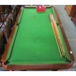 A 19th century Burroughes and Watts Ltd slate bed mahogany framed pool table with three table