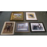 A lot of five assorted framed pictures (5) Condition report: Available upon request