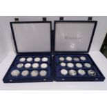 A lot comprising a cased set of twenty four silver coins - Railway Heritage Collection & forty