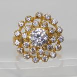 A 9ct gold cz cluster dress ring size S, weight 6.2gms Condition report: Available upon request
