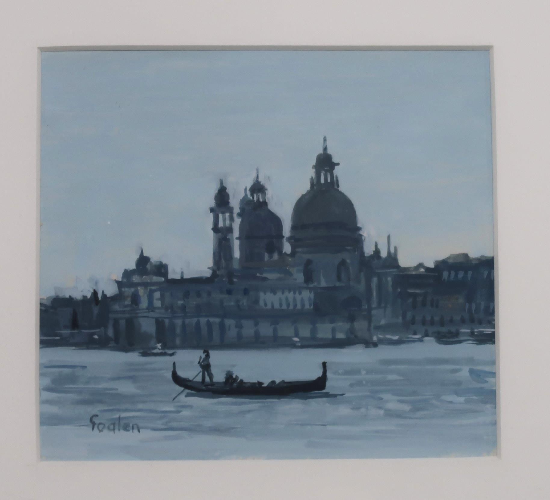 •DELNY GOALEN (SCOTTISH) VENICE BOAT SCENE Gouache on paper, signed lower left, 14 x 15cm