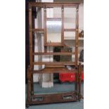 A Victorian oak mirror back hall stand 197cm high x 107cm wide x 30cm deep (def) Condition report: