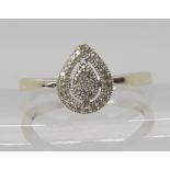 A 9ct white gold diamond cluster ring, size P1/2, weight 2.5gms Condition report: Available upon
