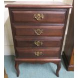 A mahogany four drawer chest and a mahogany barometer/thermometer (2) Condition report: Available