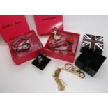 Butler & Wilson, panda bangle, strawberry brooch, duck brooch, bird key ring, and an unsigned owl