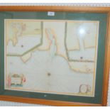 A framed map City of Aberdeen and east coast of Scotland, 44 x 57cm Condition report: Available upon