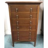 An early 20th century mahogany six drawer chest each drawer on square tapering supports, 104cm