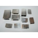 A lot comprising ten assorted silver matchbox holders various makers and hallmarks, 236 grams