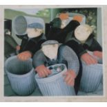 BERYL COOK (BRITISH 1926-2008) DUSTBINMEN Print multiple, signed lower left, dated (19)61,