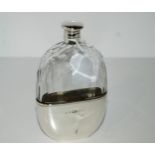 A silver and glass spirit flask, Edinburgh 1878, 15cm long Condition report: Available upon request