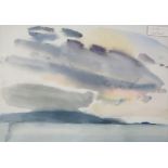 ALMA WOLFSON (SCOTTISH b.1942) ABSTRACT SEASCAPE  Watercolour on paper, signed lower right, dated (