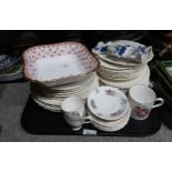 A lot comprising Spode Billingsley Rose pattern serving plates & side plates, assorted plates and