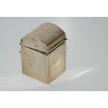 A sliver playing card box, Birmingham 1904 of square form, the domed hinged cover monogrammed "A",