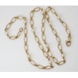 A 9ct gold pearl set chain, length 46cm, weight 9.6gms, each pearl approx 4.8mm Condition report: