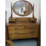 A Victorian mahogany mirror back dressing chest on square tapering supports, 155cm high x 107cm wide