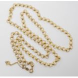 An unusual Italian made ball and hoop chain. length 68cm, weight 16.7gms light general wear with a