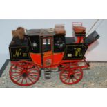 A Glasgow and London Royal Mail No.25 model coach, (def),  29cm wide in Perspex case Condition
