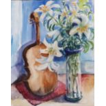 CONSTANCE C HENRY (SCOTTISH)  LILY'S CELLO Oil on paper, 46 x 38cm, together with three other signed