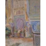 ALEXANDER GRAHAM MUNRO RSW (1903 - 1985) FEZ, TWO SERVANTS IN AN INTERIOR  Pastel on paper, 44 x