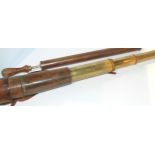 A four drawer brass and leather telescope by J. H. Steward, 94cm long and sprayer (2) Condition