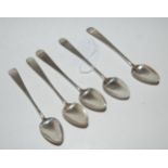 A set of four silver teaspoons makers marks "WH" possibly Bannf, C1800, date letter Z Condition