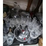 A lot comprising a quantity of cut glass and crystal including Brierley tumblers, Webb Corbet