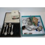 A collection of various watch parts, silver napkin ring etc Condition report: Available upon