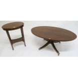 An Edwardian mahogany two tier occasional table and a contemporary mahogany coffee table (2)