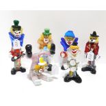 Six colourful Murano glass clowns Condition Report:Available upon request