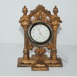 A silver cased pocket watch with gilt-metal watch stand, 12cm high Condition Report:Available upon