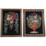 A pair of 20th century framed floral tapestries (2) Condition Report:Available upon request