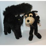 A vintage Felix the cat, 30cm high and a black cat, 50cm high (2) Condition Report:Available upon